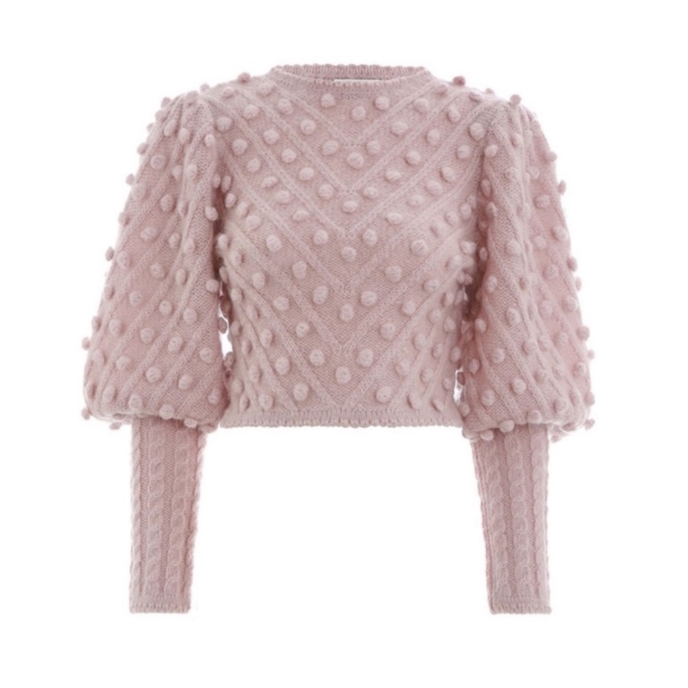 Puff Sleeve Textured Sweater The Linetal - Picture 3 of 7